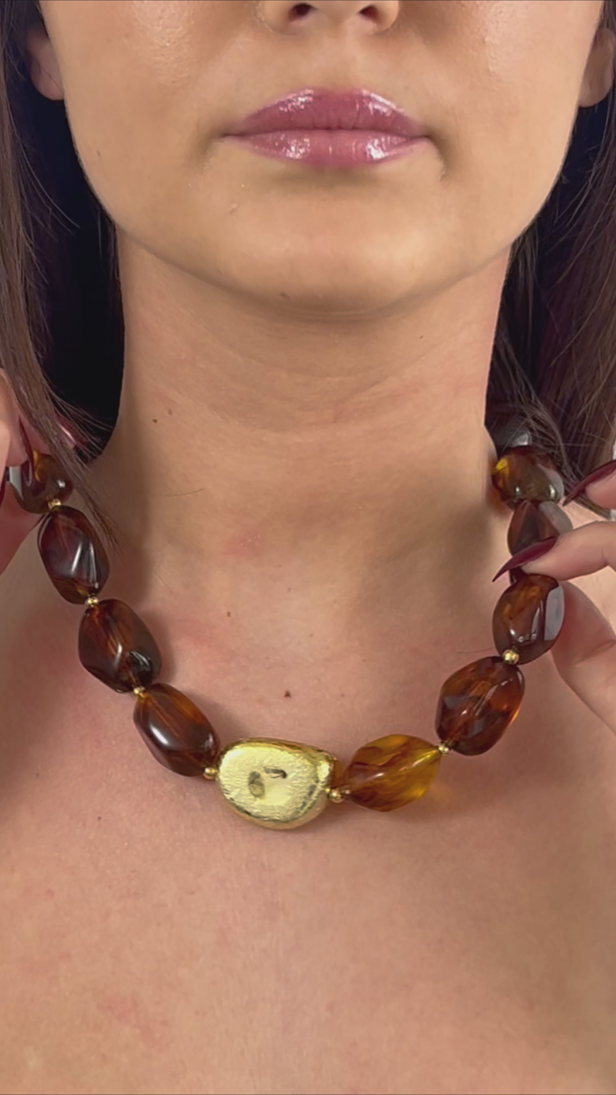 COLLIER SABLE AMBRE